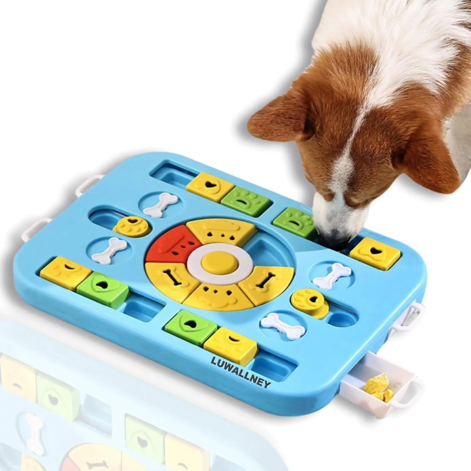 Interactive Dog Puzzle Toy for Large, Medium, Small Dogs and Cats, 4 Ways to Play, Slow Feeder, Promotes Digestion, Easy to Clean, 1.54 Pounds