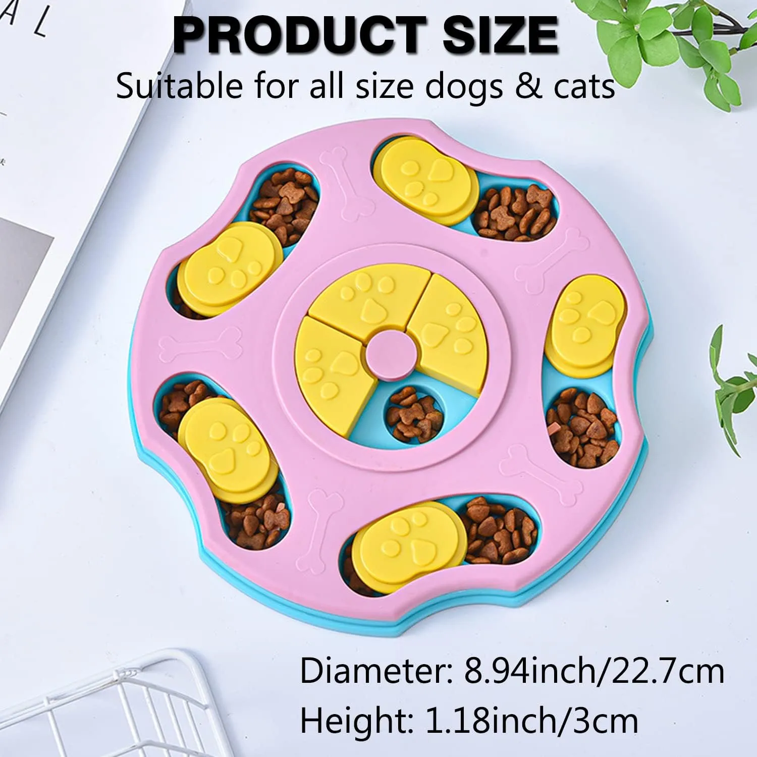 Interactive Puzzle Toy for Large, Medium, Small Smart Dogs - Enrichment and Mental Stimulation for Training - Treat Chew Gifts for Puppies & Cats