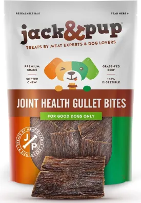 Jack&Pup Premium Dog Chews Bites, Healthy Dog Treats for Medium Dogs - All Natural Dog Treats Small Dogs, Single Ingredient Dog Treat for Puppies - Bully Sticks | Gullet Jerky (Gullet Bites - 1lb)