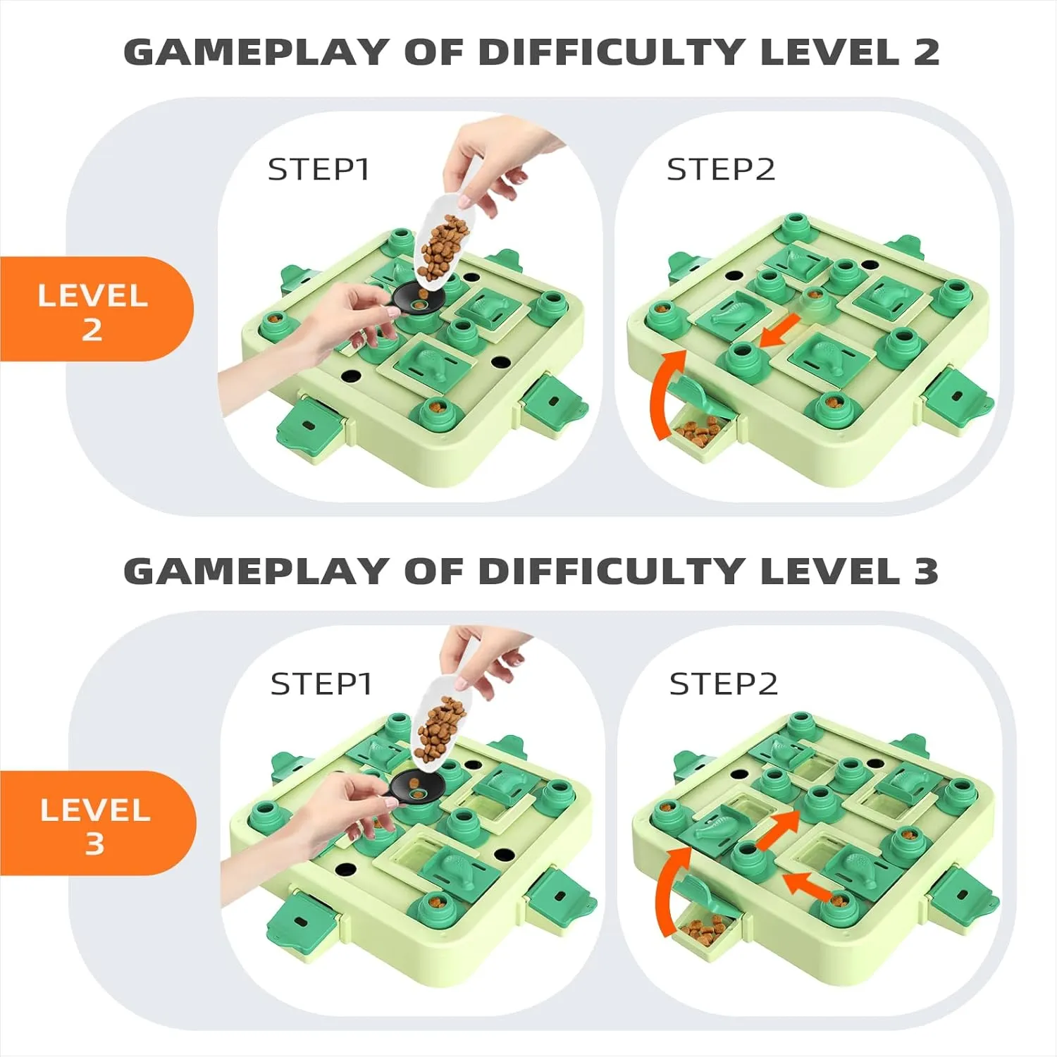 KADTC Dog Chess Puzzle Toy Brain Stimulation Mentally Stimulating Cognitive Busy Food Enrichment Boredom Toys Level 3 2 1 Treat Puzzles Puppy Interactive Mind Smart Game for Small/Medium/Large Dogs