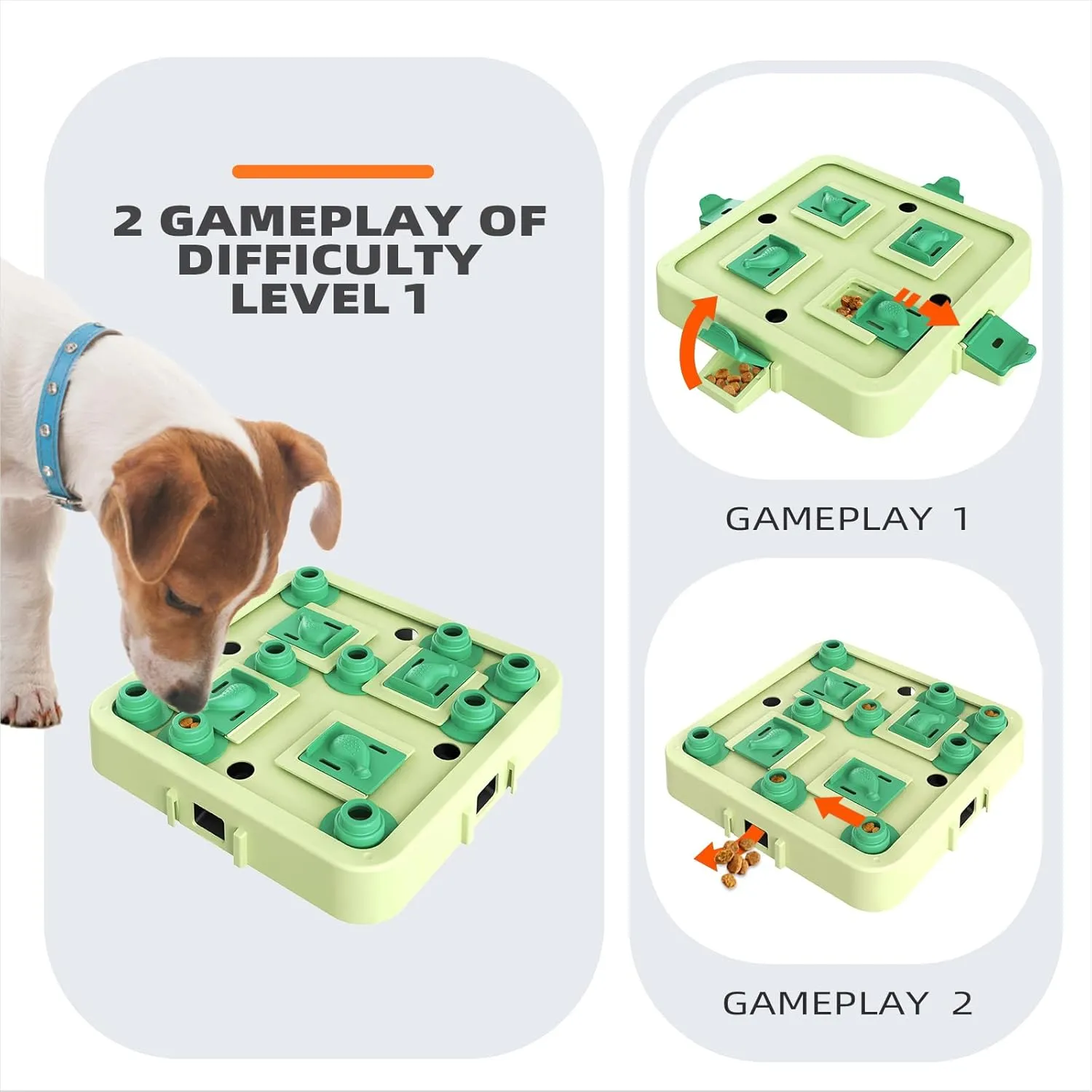 KADTC Dog Chess Puzzle Toy Brain Stimulation Mentally Stimulating Cognitive Busy Food Enrichment Boredom Toys Level 3 2 1 Treat Puzzles Puppy Interactive Mind Smart Game for Small/Medium/Large Dogs