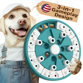 KADTC Dog Puzzle Toys Gameplay 3 in 1 Slow Puzzles Food Feeder Puppy Holiday Birthday Gift Interactive Mind Treat Games Mental Stimulation Enrichment Boredom Toys for Small/Medium/Large Breed Dogs