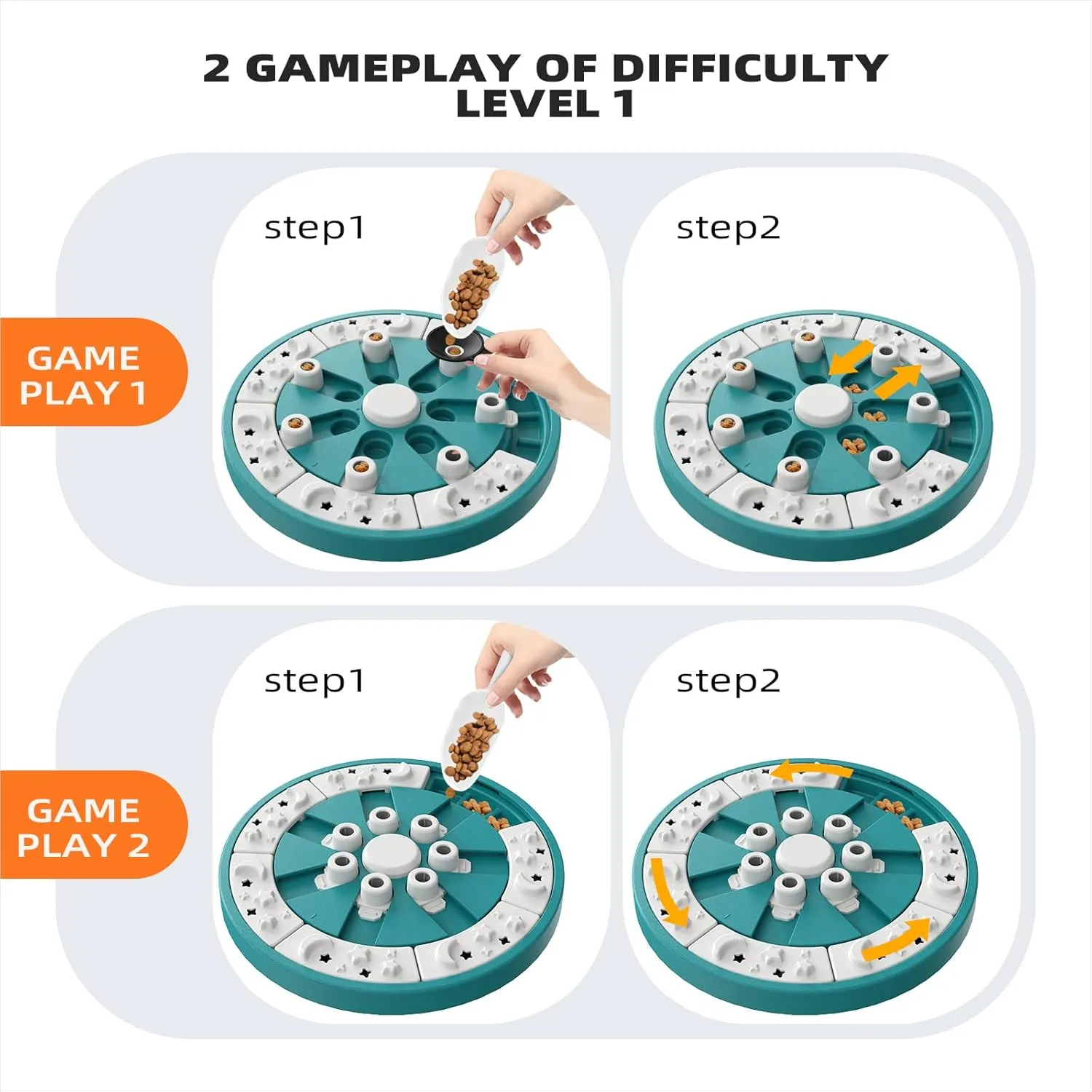 KADTC Dog Puzzle Toys Gameplay 3 in 1 Slow Puzzles Food Feeder Puppy Holiday Birthday Gift Interactive Mind Treat Games Mental Stimulation Enrichment Boredom Toys for Small/Medium/Large Breed Dogs