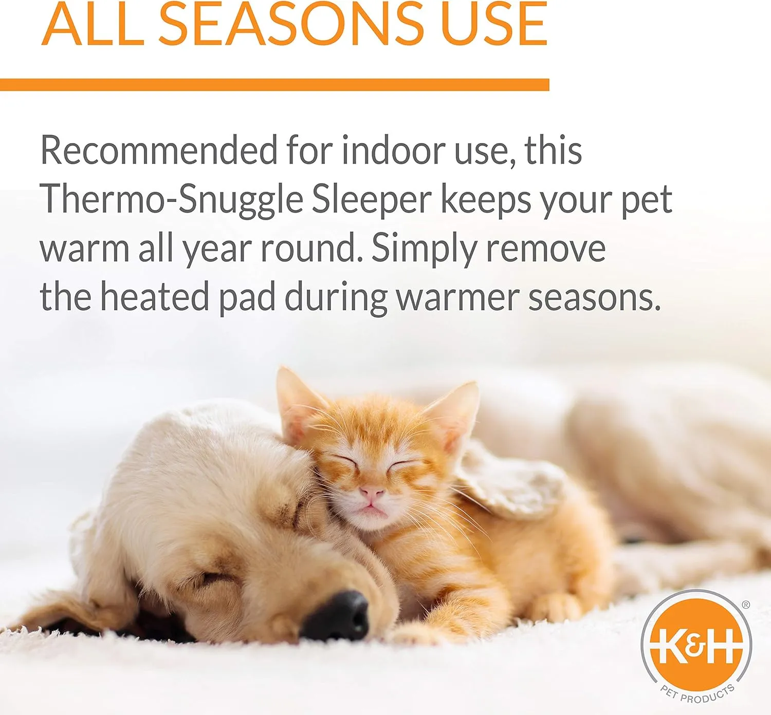 K&H Pet Products Heated Dog Bed Indoor, Thermo-Snuggly Sleeper with Removable Waterproof Heated Pad, Calming Pillow Pet Bed, Machine Washable, Safety Listed - Medium 26 X 20in Sage/Tan