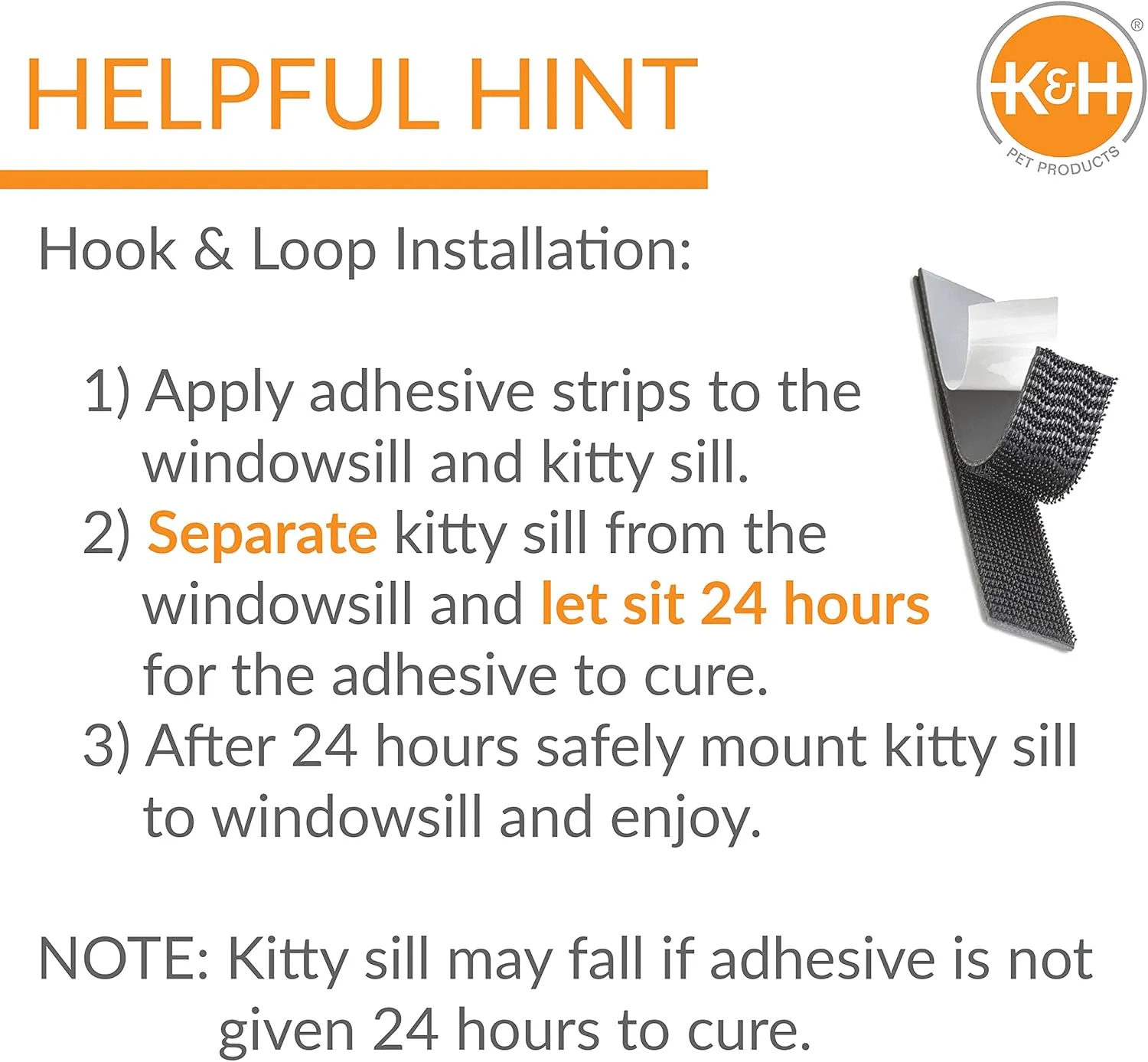 K&H Pet Products Kitty Sill Heated Cat Window Perch for Large Cats, Orthopedic Window Hammock Bed Holds 40LBS, Washable Cover, Kitty Windowsill Bed Seat for Indoors - Cream Fleece, Heated, 14 X 24in