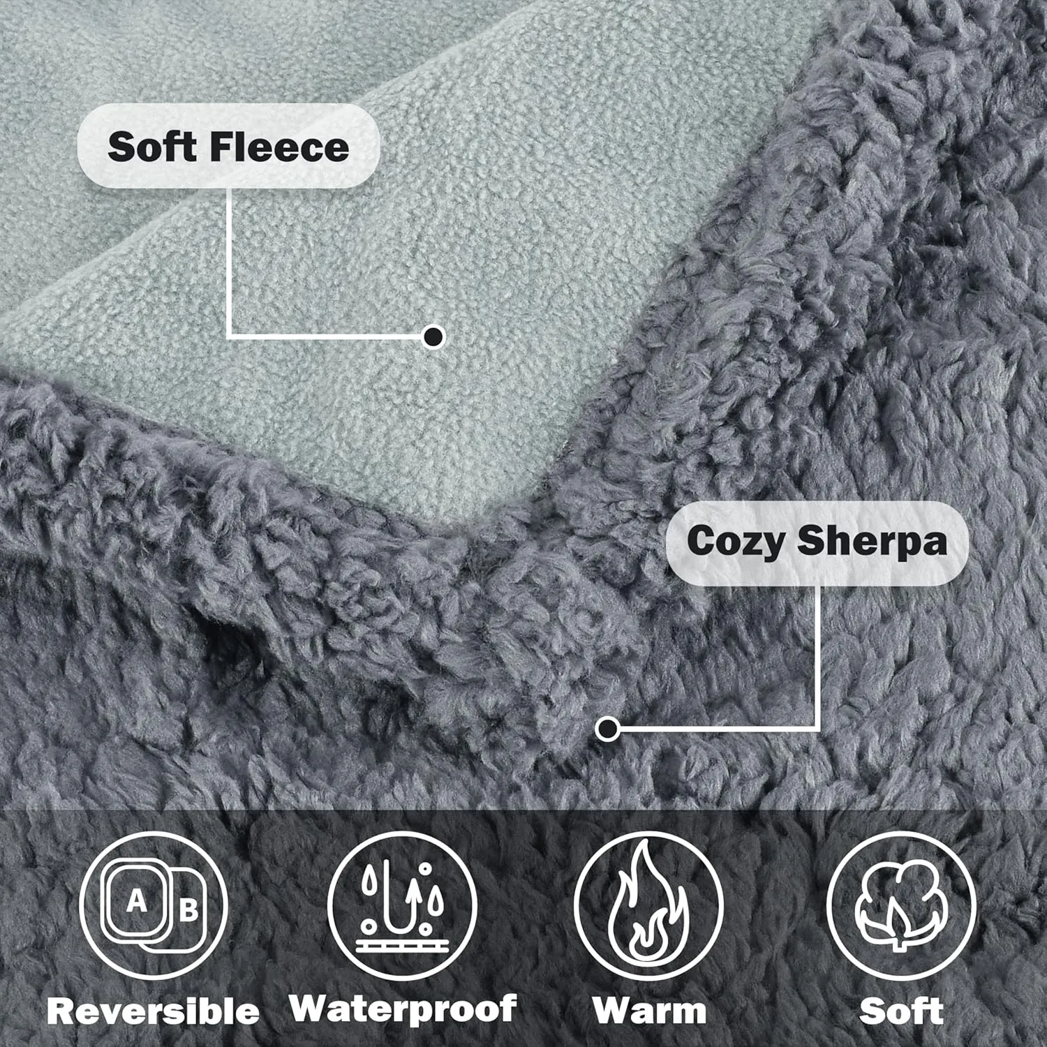 Kritter Planet Large Waterproof Bed Blanket for Intimacy, King Size Love Couples Bed Cover Leakproof, Reversible Protector Furniture Couch Cover for Dogs Pets, Washable, Stain Proof, Hair Resistant