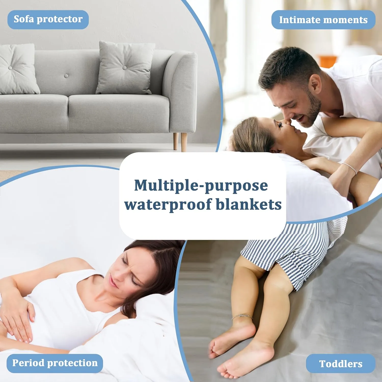 Kritter Planet Large Waterproof Bed Blanket for Intimacy, King Size Love Couples Bed Cover Leakproof, Reversible Protector Furniture Couch Cover for Dogs Pets, Washable, Stain Proof, Hair Resistant