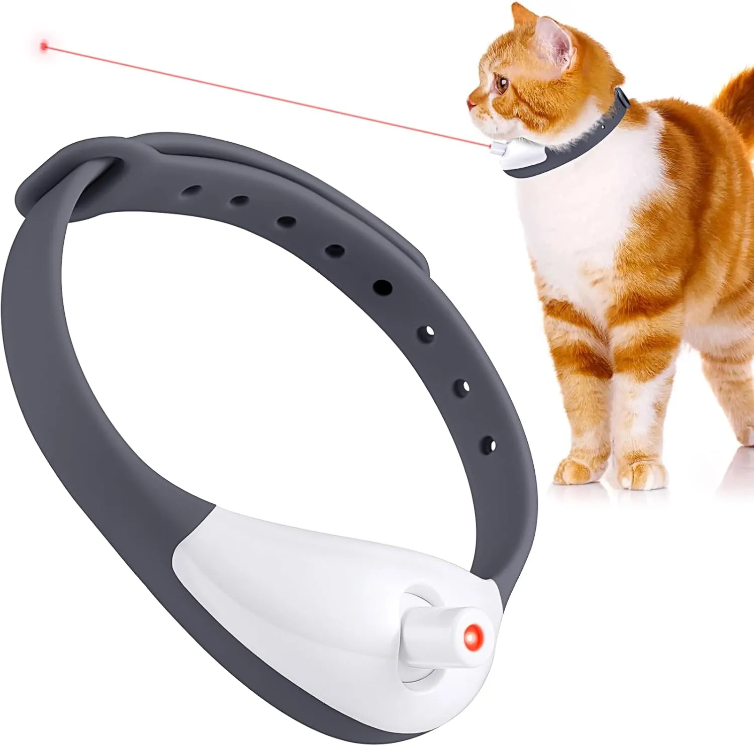 KXK Automatic Cat Laser Toys - Wearable Interactive Toys for Indoor Cats Kitty Dogs, Kitten Exercise Collar, Cat Enrichment, USB Rechargeable