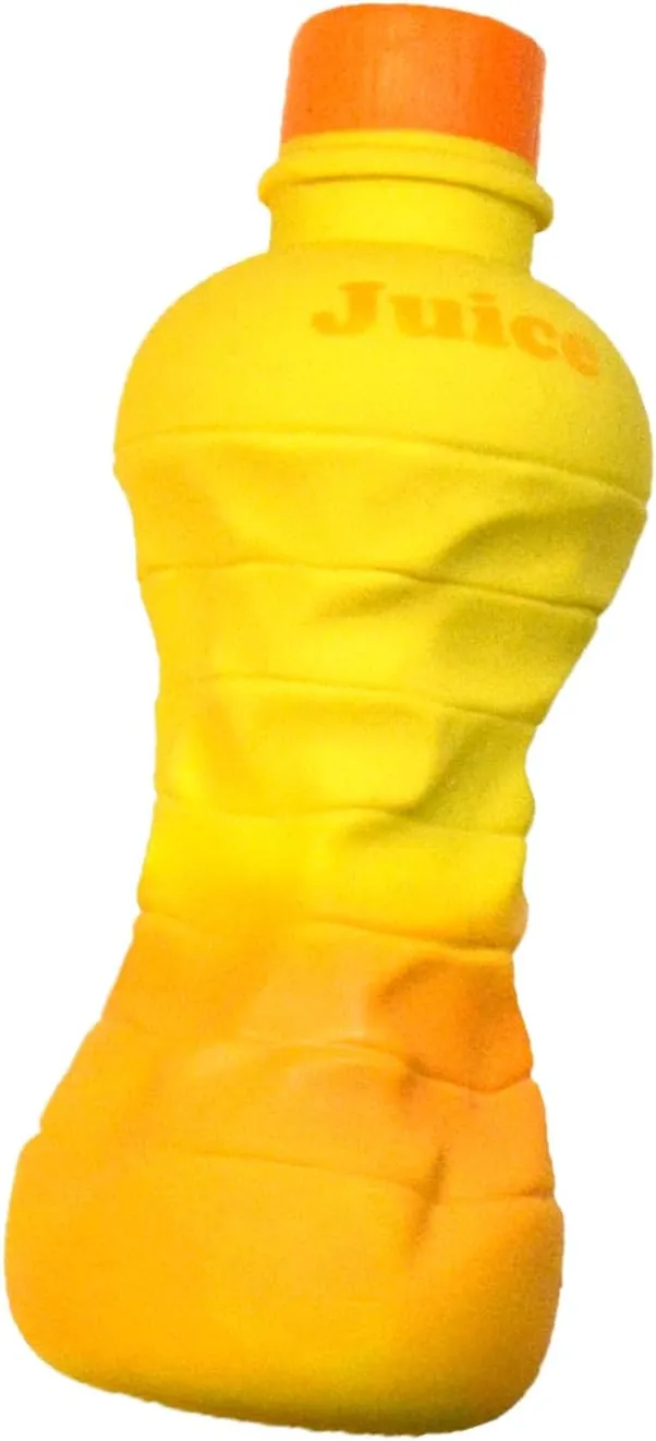 Latex Dog Squeaky Chew Toys, Flatten PET Bottles (Yellow)