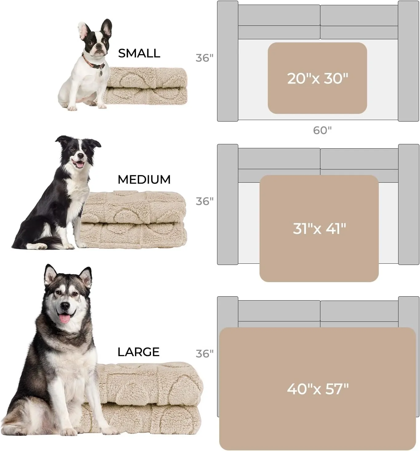 Luciphia Small Dog Blanket Washable Pet Bed Cover Soft Fluffy Puppy Couch Protector with Premium Fleece Cozy Calming Cat Blankets for Indoor Cats Beige 41x31 inch