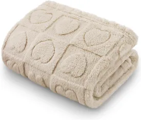 Luciphia Small Dog Blanket Washable Pet Bed Cover Soft Fluffy Puppy Couch Protector with Premium Fleece Cozy Calming Cat Blankets for Indoor Cats Beige 41x31 inch