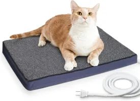 MARUNDA Outdoor Pet Heating Pad for Dogs & Cats - 100% Waterproof Memory Foam Outdoor Heated Cat Bed with Double Built-in AutoThermostat - Heated Pet Bed for Outside Animals (20 X 16 Inch, Heated)