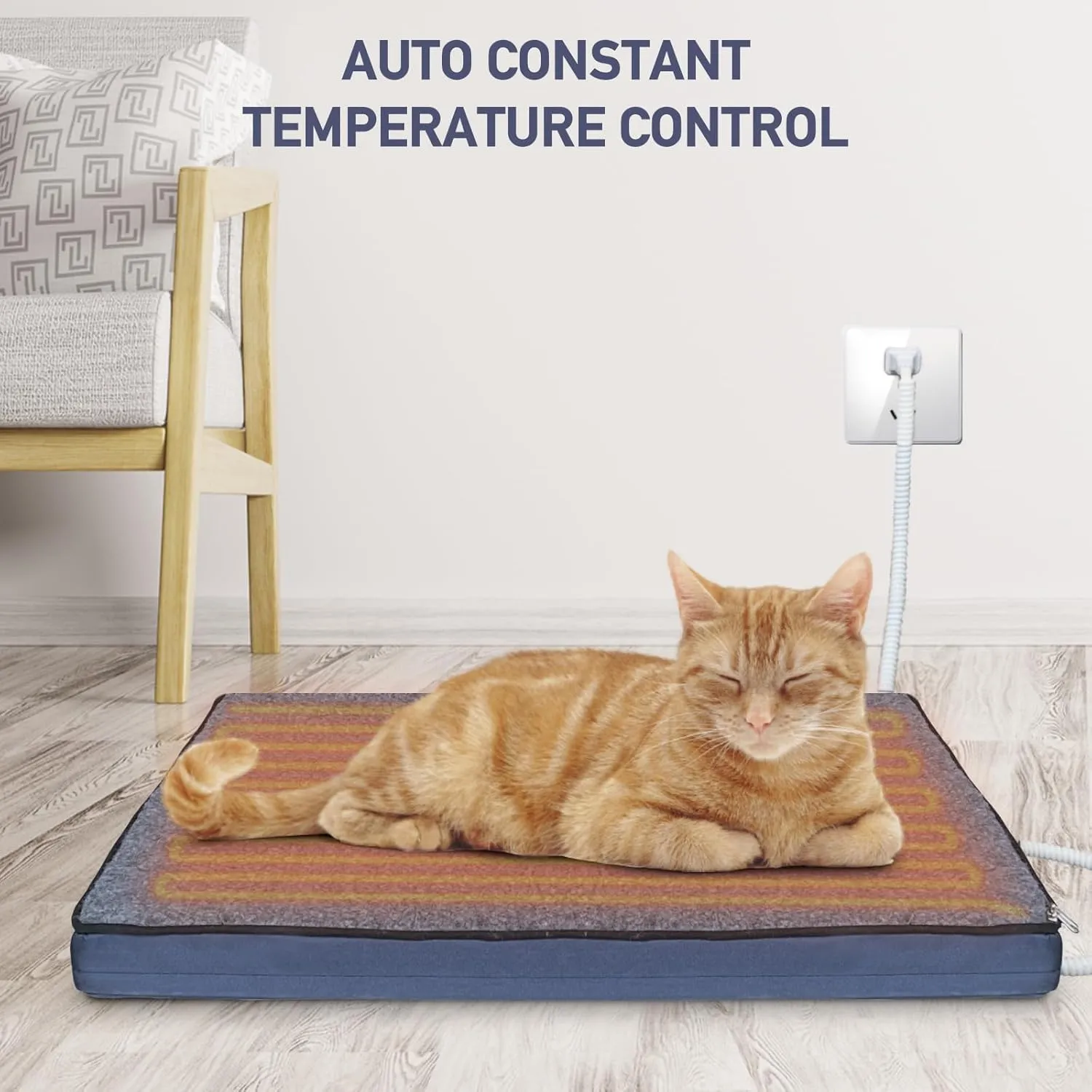 MARUNDA Outdoor Pet Heating Pad for Dogs & Cats - 100% Waterproof Memory Foam Outdoor Heated Cat Bed with Double Built-in AutoThermostat - Heated Pet Bed for Outside Animals (20 X 16 Inch, Heated)
