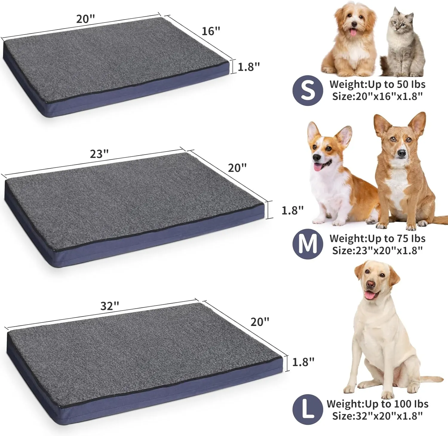 MARUNDA Outdoor Pet Heating Pad for Dogs & Cats - 100% Waterproof Memory Foam Outdoor Heated Cat Bed with Double Built-in AutoThermostat - Heated Pet Bed for Outside Animals (20 X 16 Inch, Heated)