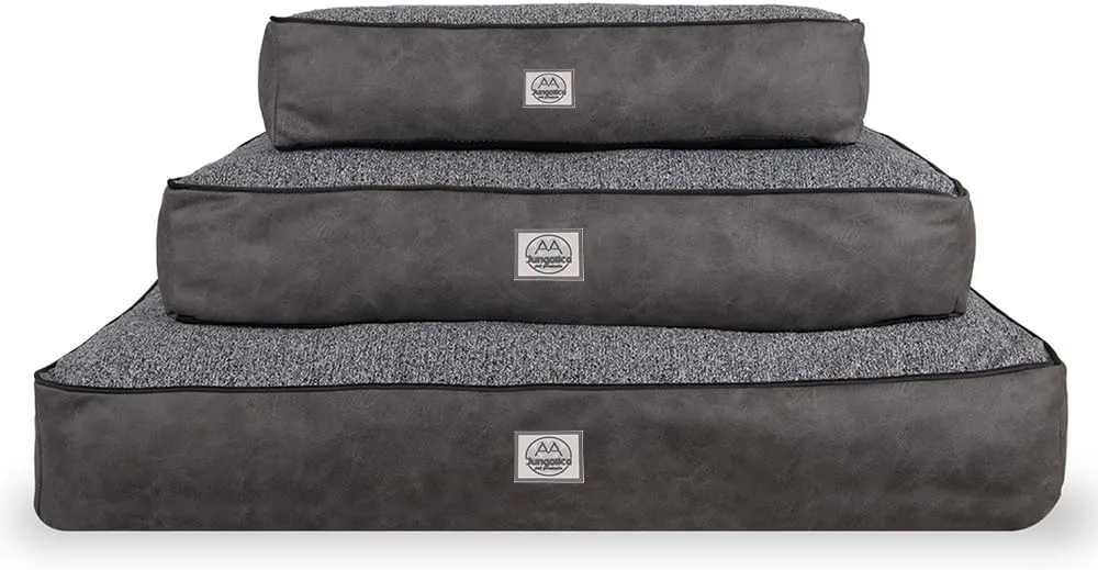 Memory Foam Dog Bed for Extra Large Dogs- Waterproof Dog Bed Mat with Removable Washable Cover, Waterproof Lining and NonSkid Bottom.Grey