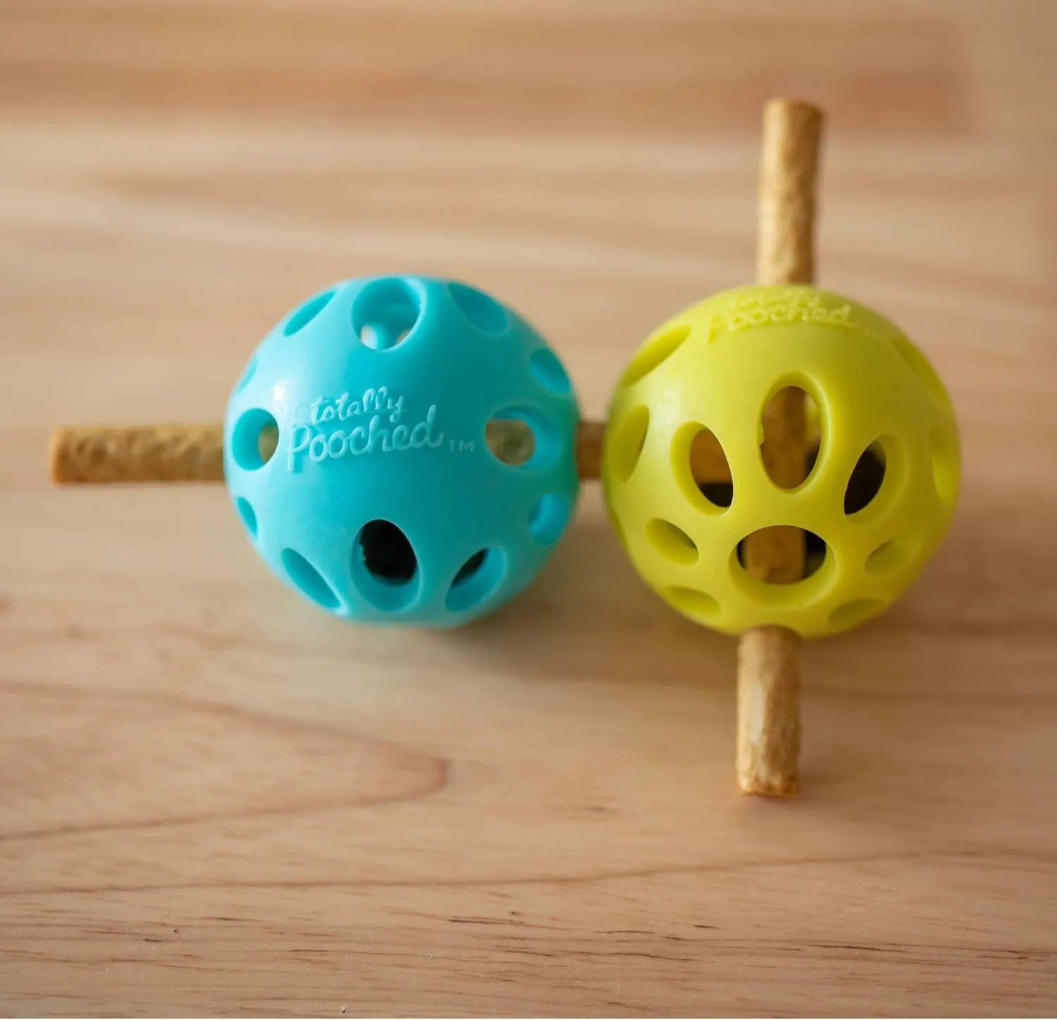 Messy Mutts Totally Pooched Huff'n Puff Ball | 3.1 TPR Puzzle Ball for Dogs | 2-in-1 Durable Interactive Toy and Tooth Cleaner | Teal