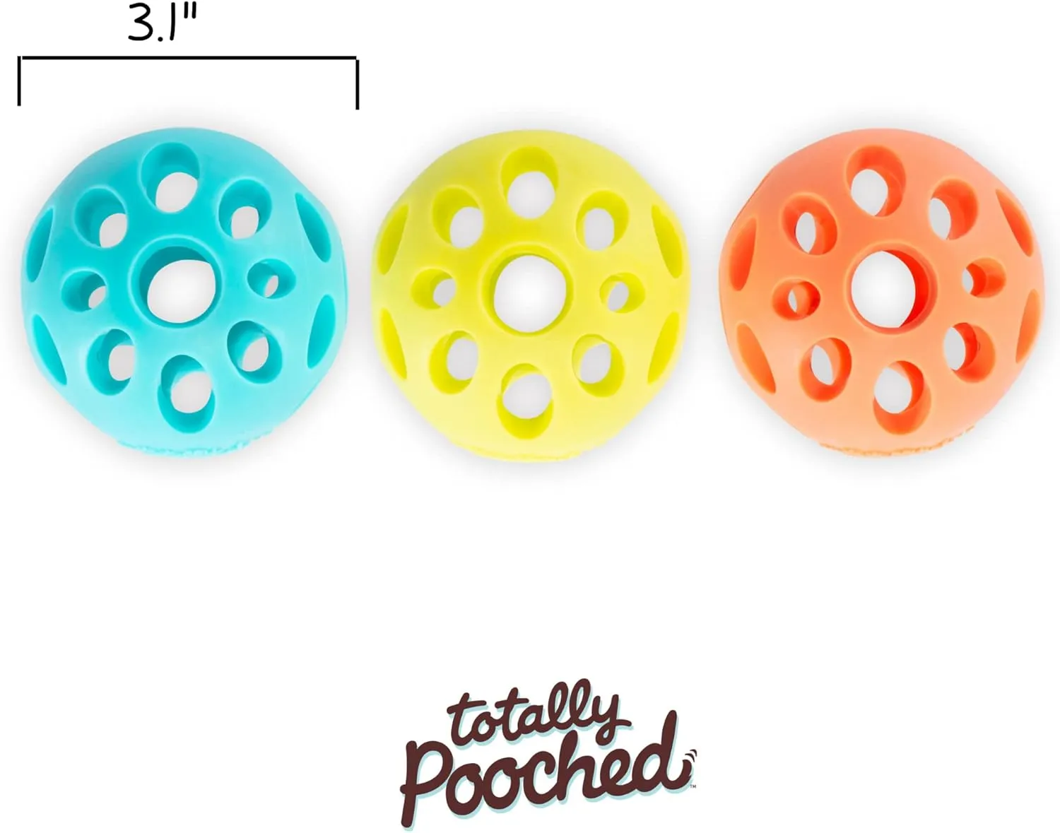 Messy Mutts Totally Pooched Huff'n Puff Ball | 3.1 TPR Puzzle Ball for Dogs | 2-in-1 Durable Interactive Toy and Tooth Cleaner | Teal