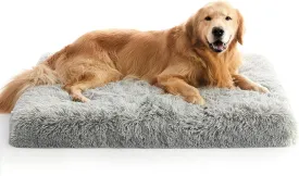 MIHIKK Extra Large Orthopedic Dog Bed - XL Egg Crate Foam Mattress with Removable Washable Cover, Waterproof & Non-Skid Bottom, Comfortable Anti-Anxiety Pet Bed, 41x29 inch, Gray