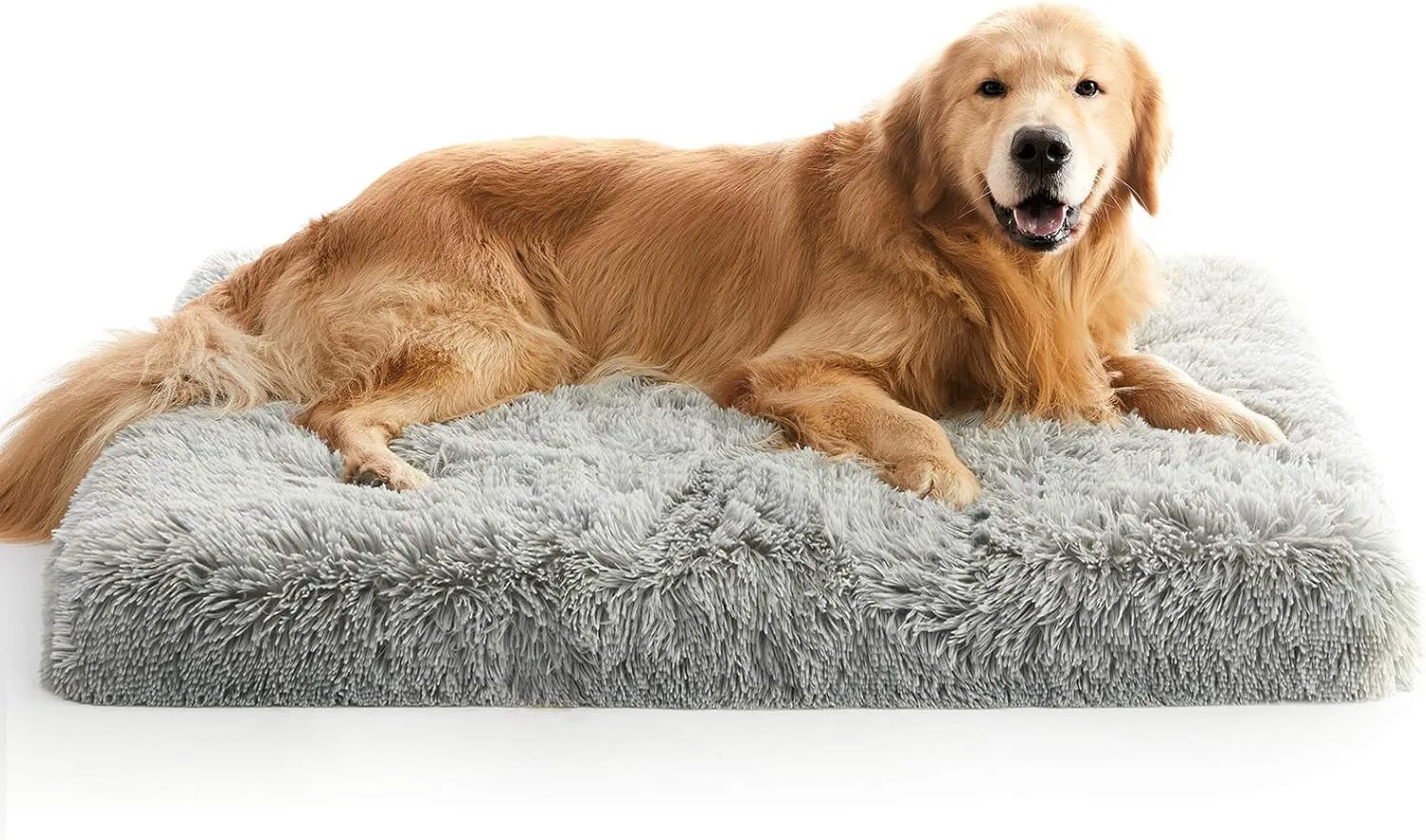 MIHIKK Extra Large Orthopedic Dog Bed - XL Egg Crate Foam Mattress with Removable Washable Cover, Waterproof & Non-Skid Bottom, Comfortable Anti-Anxiety Pet Bed, 41x29 inch, Gray
