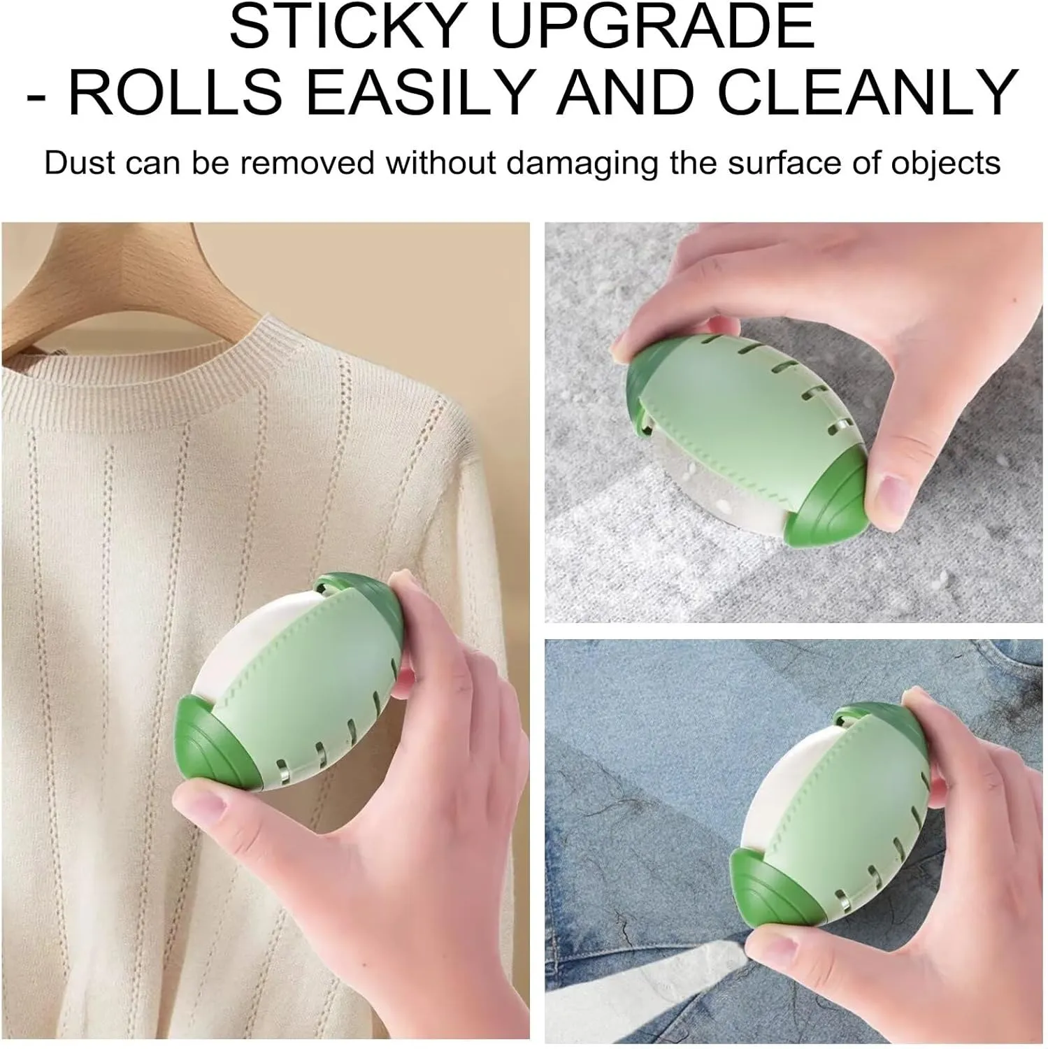 Mini Reusable Washable Lint Roller, for Pet Hair & Clothes, Portable with Compact Design, Small Size for Travel, Purse & Pocket Remover, Gel Technology (Green)