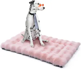 Mora Pets Dog Crate Pad Fluffy Dog Bed Mat for Large Dogs Plush Warm Washable Crate Mat for Cages 36 inch Kennel Pad Pet Pillow Mattress Flat Cushion for Sleeping Anti Slip Pink 36 x 24