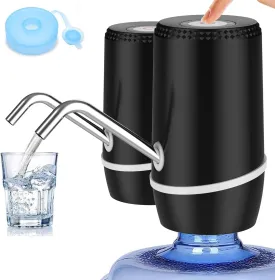 Myvision 2 Pack Electric Portable 5 Gallon Water Dispenser, Universal Micro USB Charging Water Bottle Pump, 3-5 Gallon Jug Water Dispenser with Silicone Cap (2pcs Mode 9)