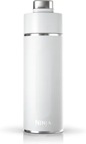 Ninja Thirsti 18oz Travel Water Bottle, For Carbonated Sparkling Drinks, Colder and Fizzier Longer, Leak Proof, 24 Hrs Cold, Dishwasher Safe, Stainless Steel Insulated Tumbler, Cloud White, DW1801WH
