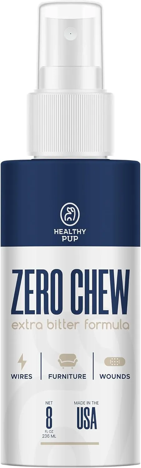 No Chew Spray for Dogs to Stop Chewing - 8 oz Anti Chew Bitter Spray for Furniture, Wires, Wood - Extra Bitter and Sting Free