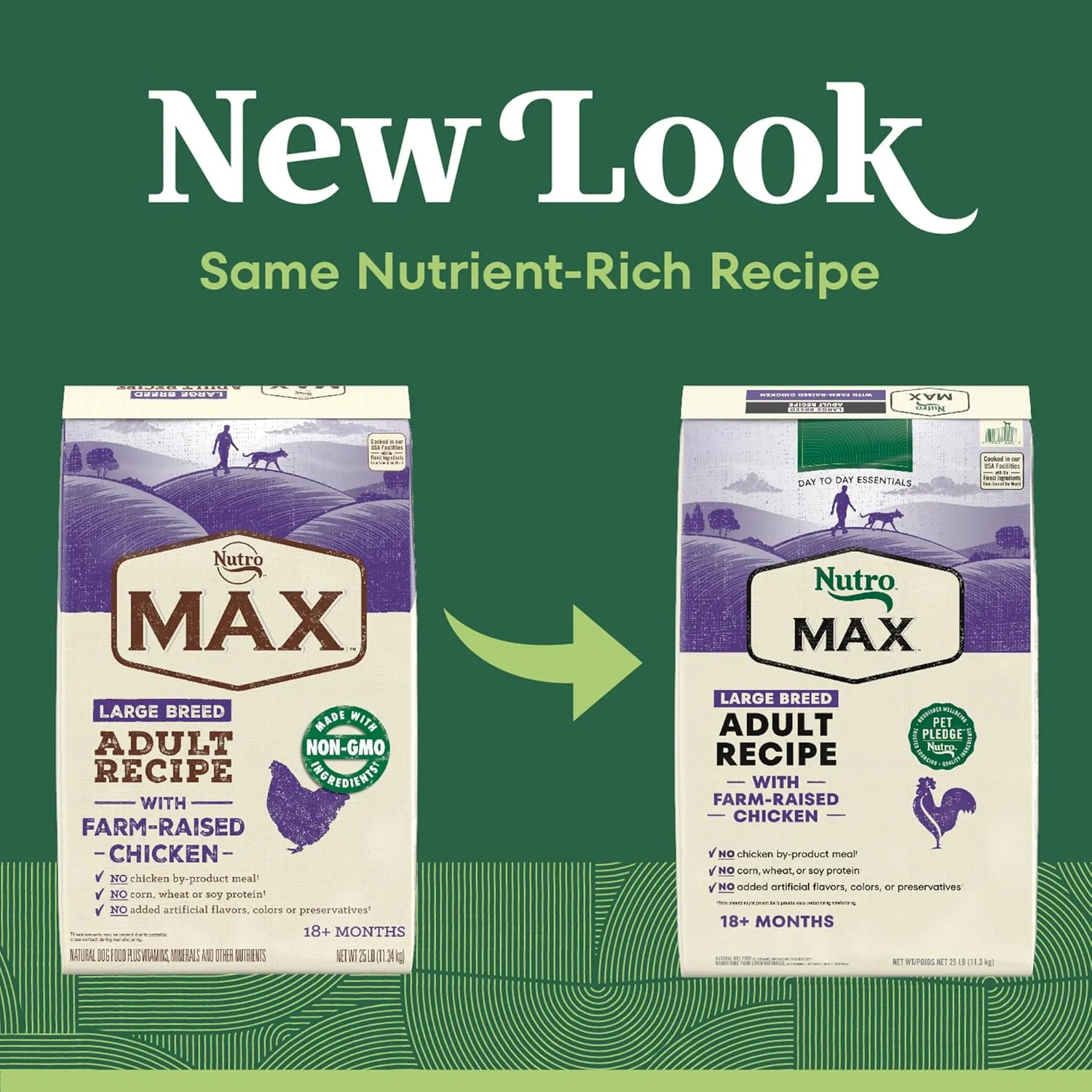 Nutro Max Adult Large Breed Dry Dog Food with Farm-Raised Chicken, 25 lb. Bag