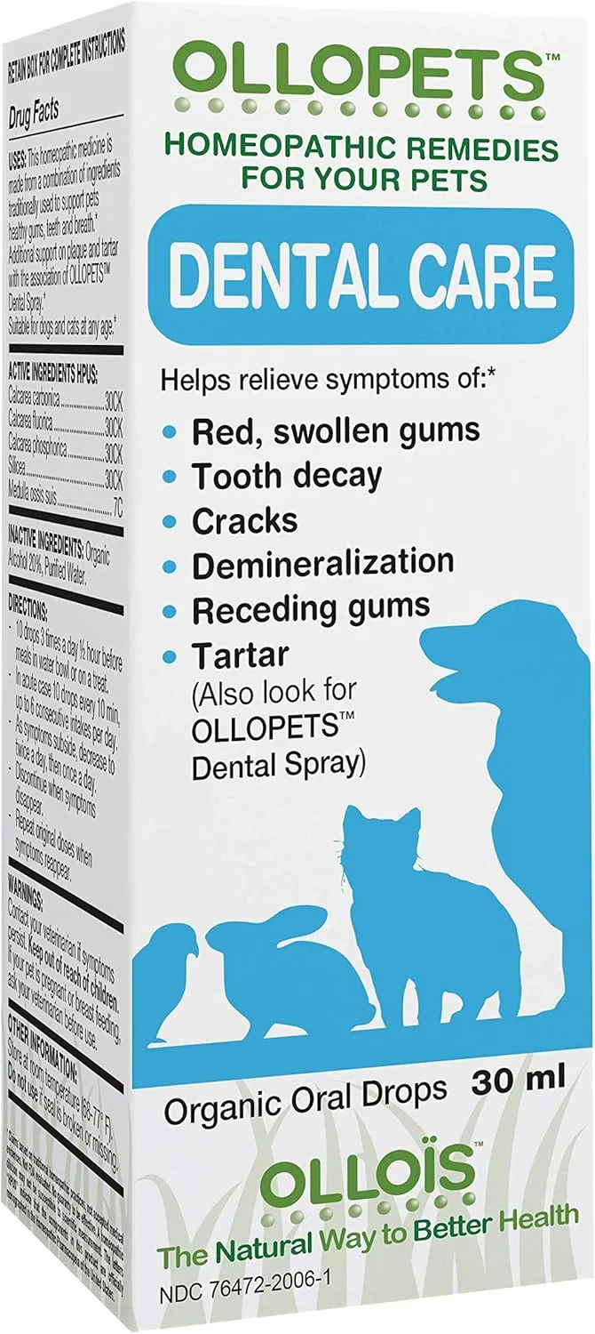 OLLOPETS Dental Care, Organic Homeopathic Remedy for All Pets, 1 Fl Ounce