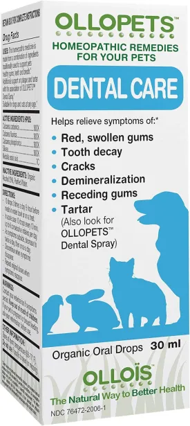 OLLOPETS Dental Care, Organic Homeopathic Remedy for All Pets, 1 Fl Ounce