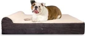 Orthopedic Dog Bed - 5.5-inch Thick Memory Foam Pet Bed with Pillow with Removable Cover & Free Waterproof Liner