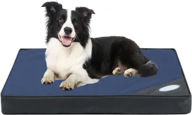 Orthopedic Outdoor Waterproof Dog Beds for Medium Dogs, Washable Crate Bed with Egg Crate Foam Pet Bed Mat and Removable Oxford Fabric Cooling Cover,36"x 26", Navy