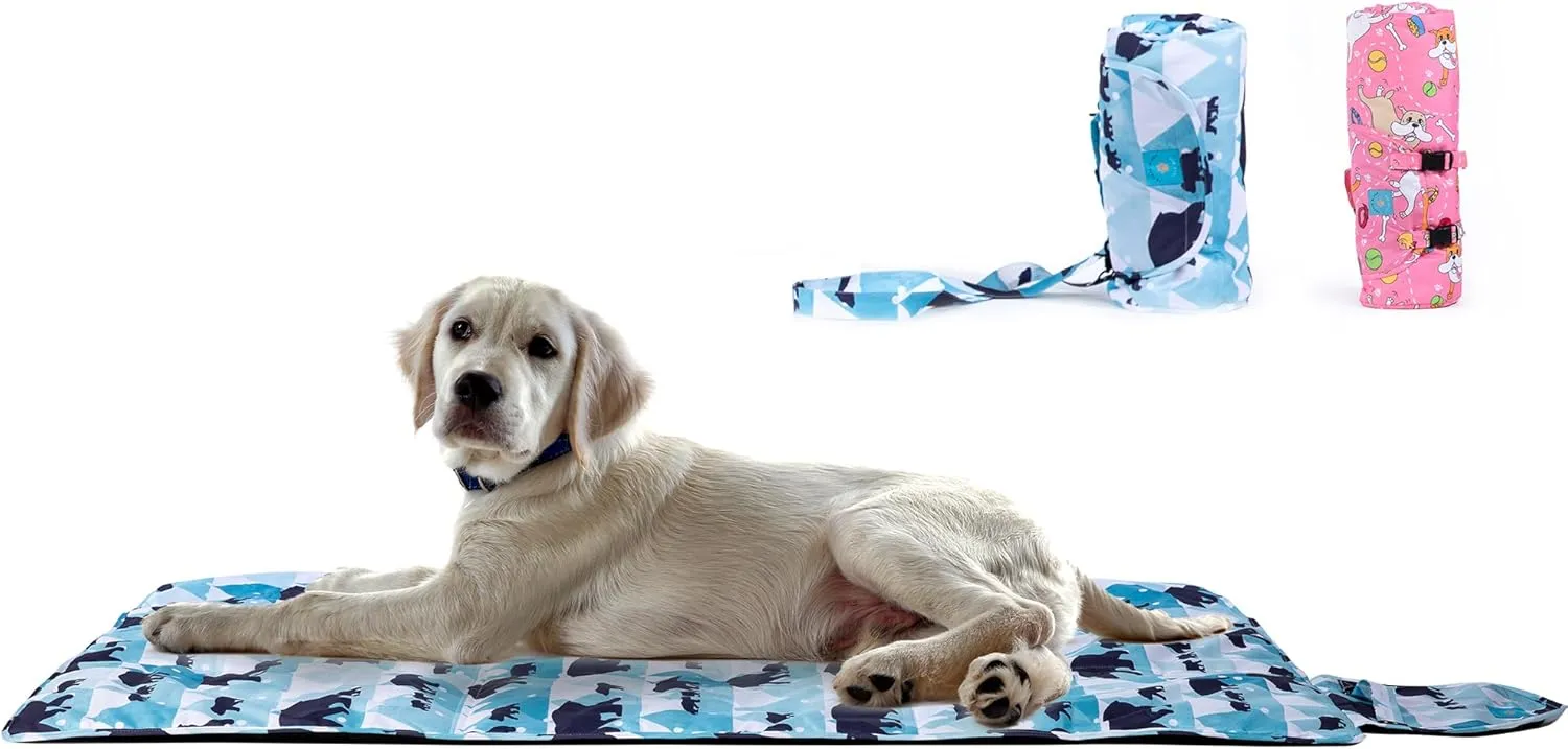 Outdoor and Indoor Dog Bed Lightweight, Portable, Camping Travel Pet Mat, Durable Kennel and Travel Crate, Easy to Clean, Large Dogs Compact with Shoulder Straps