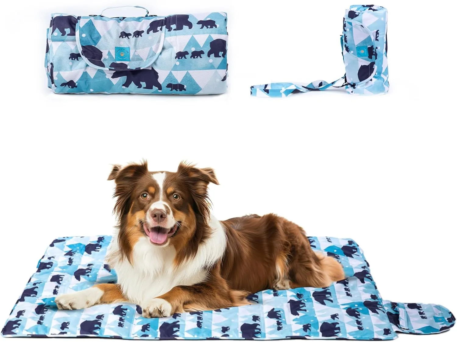 Outdoor and Indoor Dog Bed Lightweight, Portable, Camping Travel Pet Mat, Durable Kennel and Travel Crate, Easy to Clean, Large Dogs Compact with Shoulder Straps