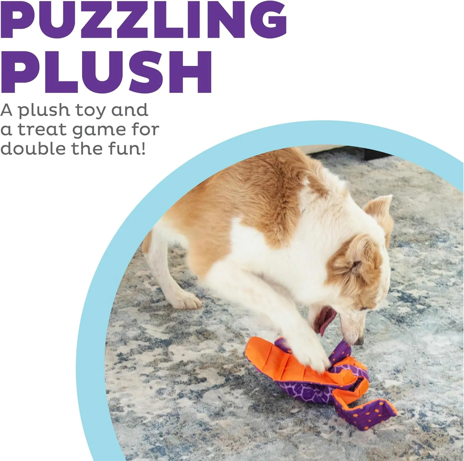 Outward Hound by Nina Ottosson Silly Legz Interactive Plush Dog Puzzle Dog Enrichment Toys, Plush, Floppy, Long, Giraffe, Purple