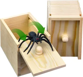 PARNIXS Wooden Spider Prank Box - Handcrafted Money Surprise Box for Adults and Kids [Upgraded Version]