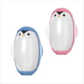 Penguin Shape Reusable Lint Roller 2pcs Set  Super Sticky, Washable, Portable Lint Roller for Clothes, Pet Hair, Cat Hair, Dust & Plush Surfaces (Blue & Pink)