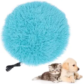 Pet Heating Pad for Cat Dog, Indoor Pet Electric Heated Pad Mat, Plush Pets Electric Blanket USB Charging Four Seasons Heating Constant Temperature for Outside Feral Puppy Kitten