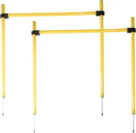 PET LIFE 'Jumping Hurdle' Collapsible Travel Folding Outdoor Performance Agility Pet Dog Trainer Training Kit, One Size, Green/Yellow