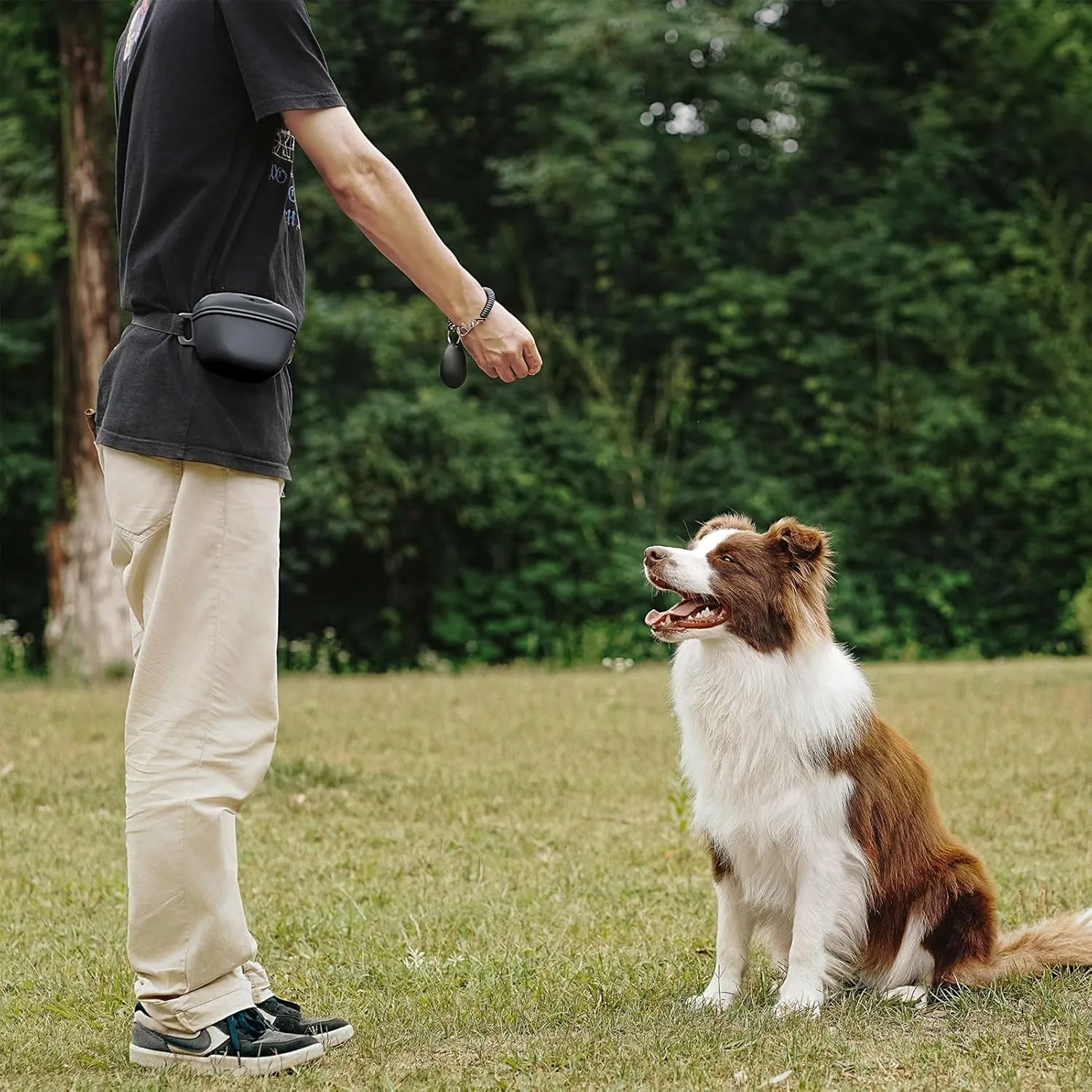 Pet Training Snack Pouch with Clicker 2.0 Upgraded Magnetic Closure, 1.66 Cup Silicone Belt Pouch for Dog TreatsPerfect for Training and Walking