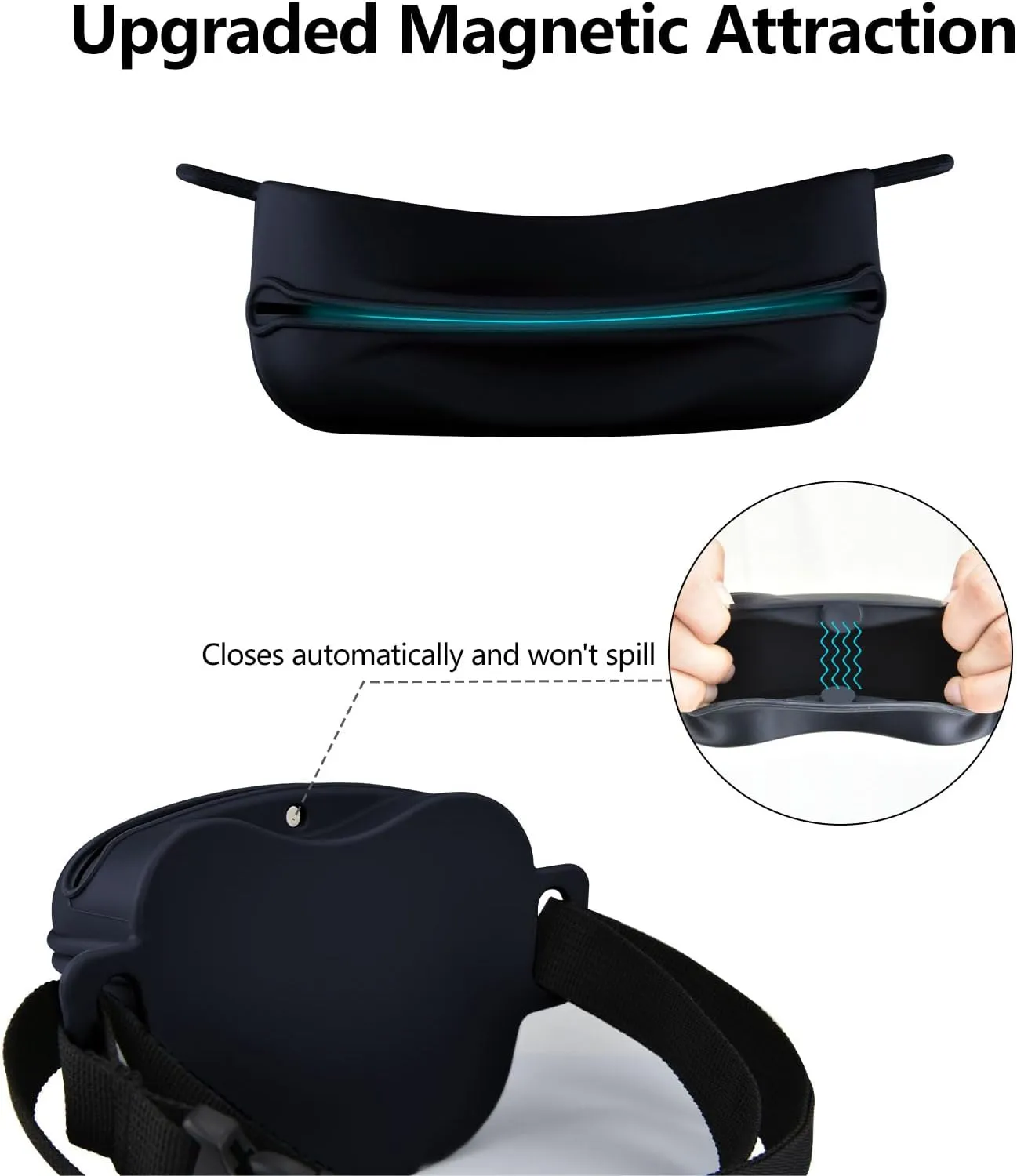 Pet Training Snack Pouch with Clicker 2.0 Upgraded Magnetic Closure, 1.66 Cup Silicone Belt Pouch for Dog TreatsPerfect for Training and Walking