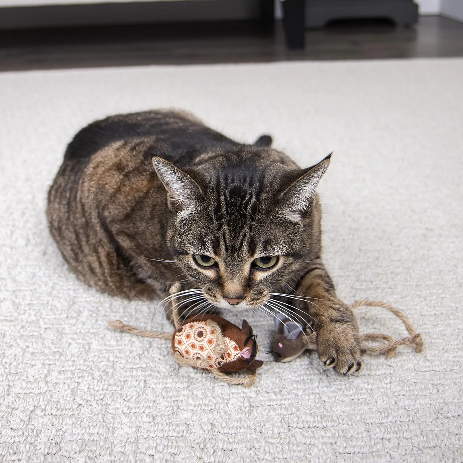Petlinks (2 Count) Lil' Critters Mice Catnip Cat Toys - Brown, 2 Count