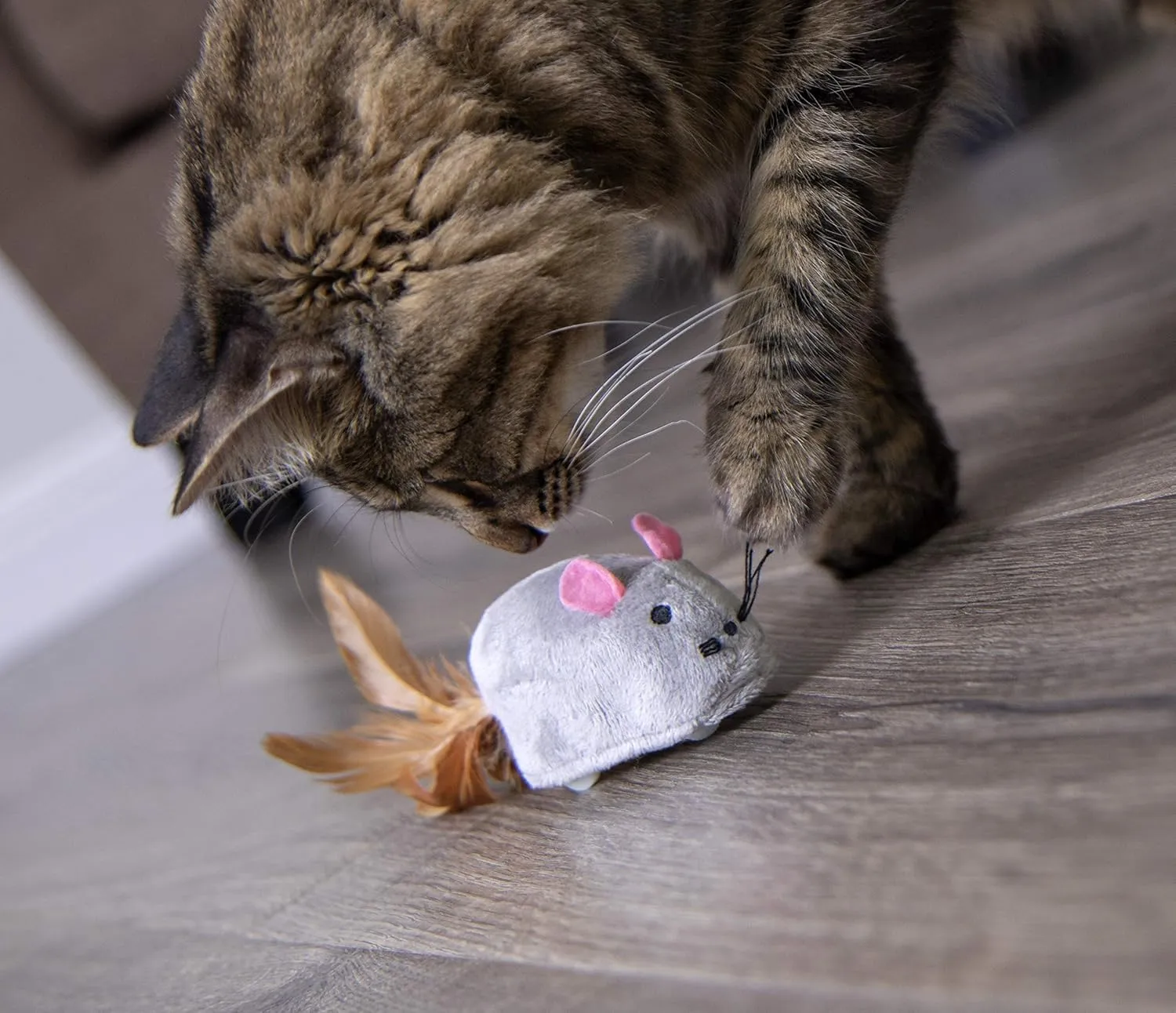 Petlinks Bumper Mouse Electronic Motion Pet Toy for Cats & Kittens, Cruising, Battery Powered, Fun & Engaging Play, Encourages Exercise - Gray, One Size