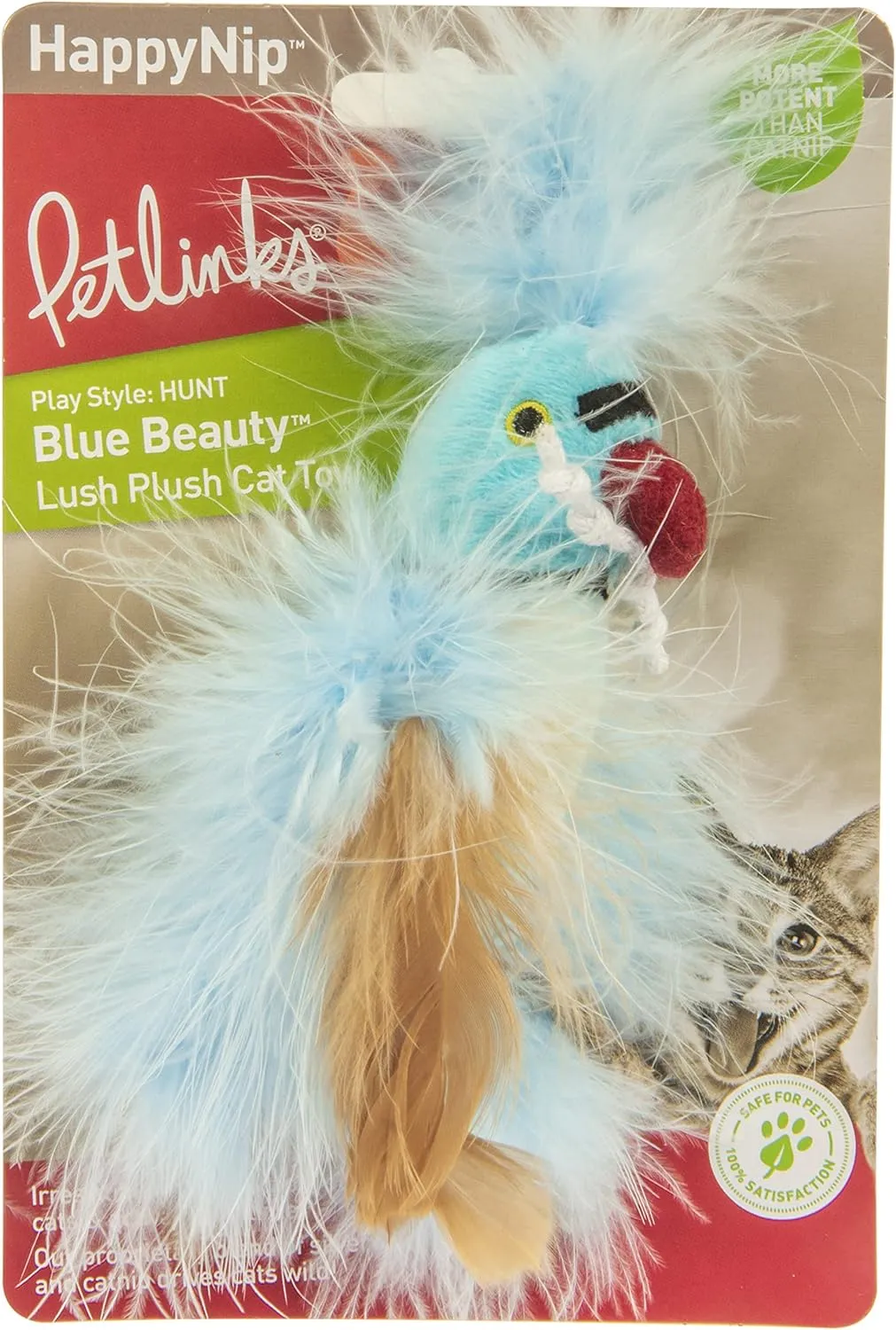 Petlinks HappyNip Blue Beauty Plush Cat Toy, Contains Silvervine & Catnip - Blue, One Size