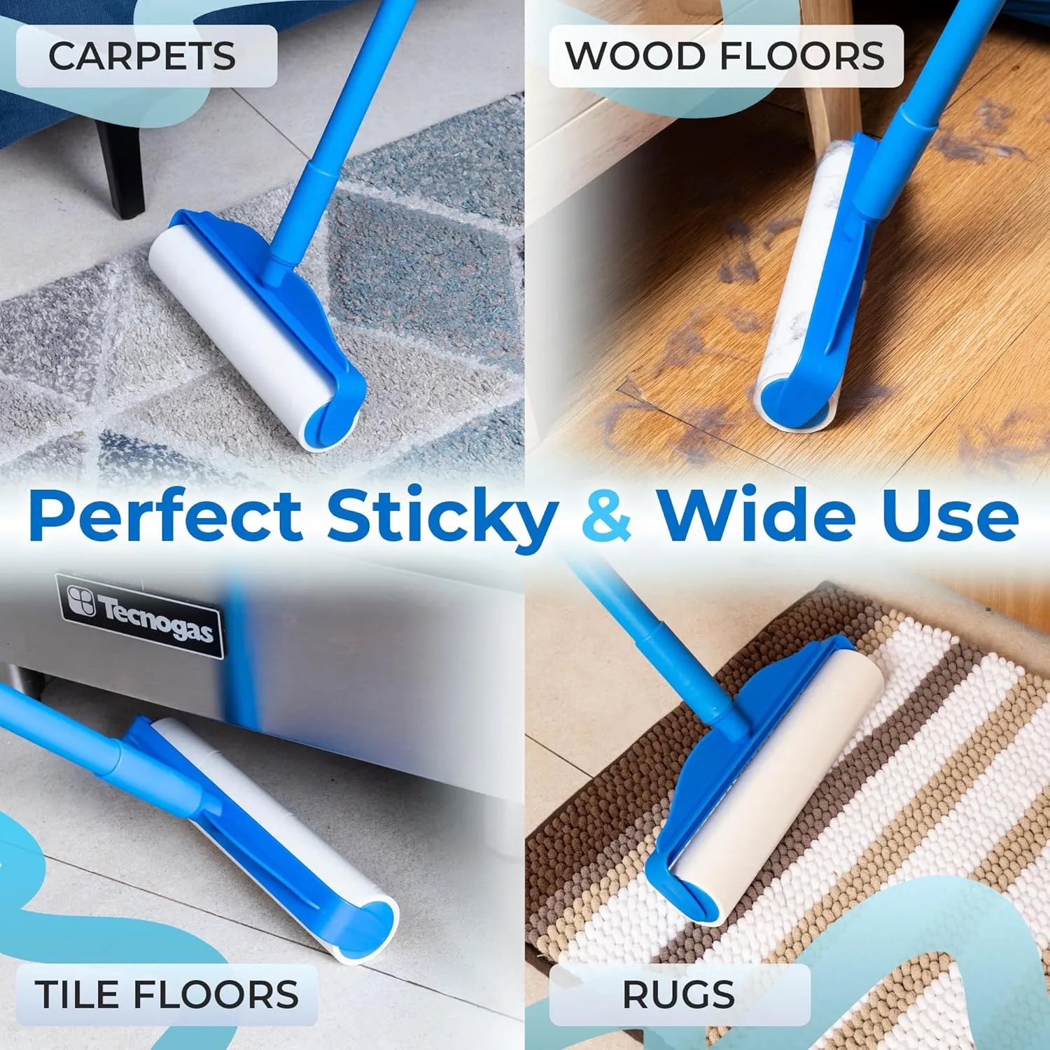 PetLovers Large Lint Roller with 3 Refills  360 Total Sheets for Tackling Pet Hair, Extra Large Floor and Carpet Roller for Homes with Pets, Perfect for Floors, Furniture, and Loving Pet Owners