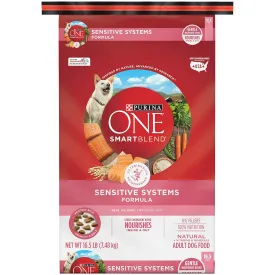Purina ONE Natural, Sensitive Stomach Dry Dog Food,  Plus Skin & Coat Formula - 16.5 lb. Bag