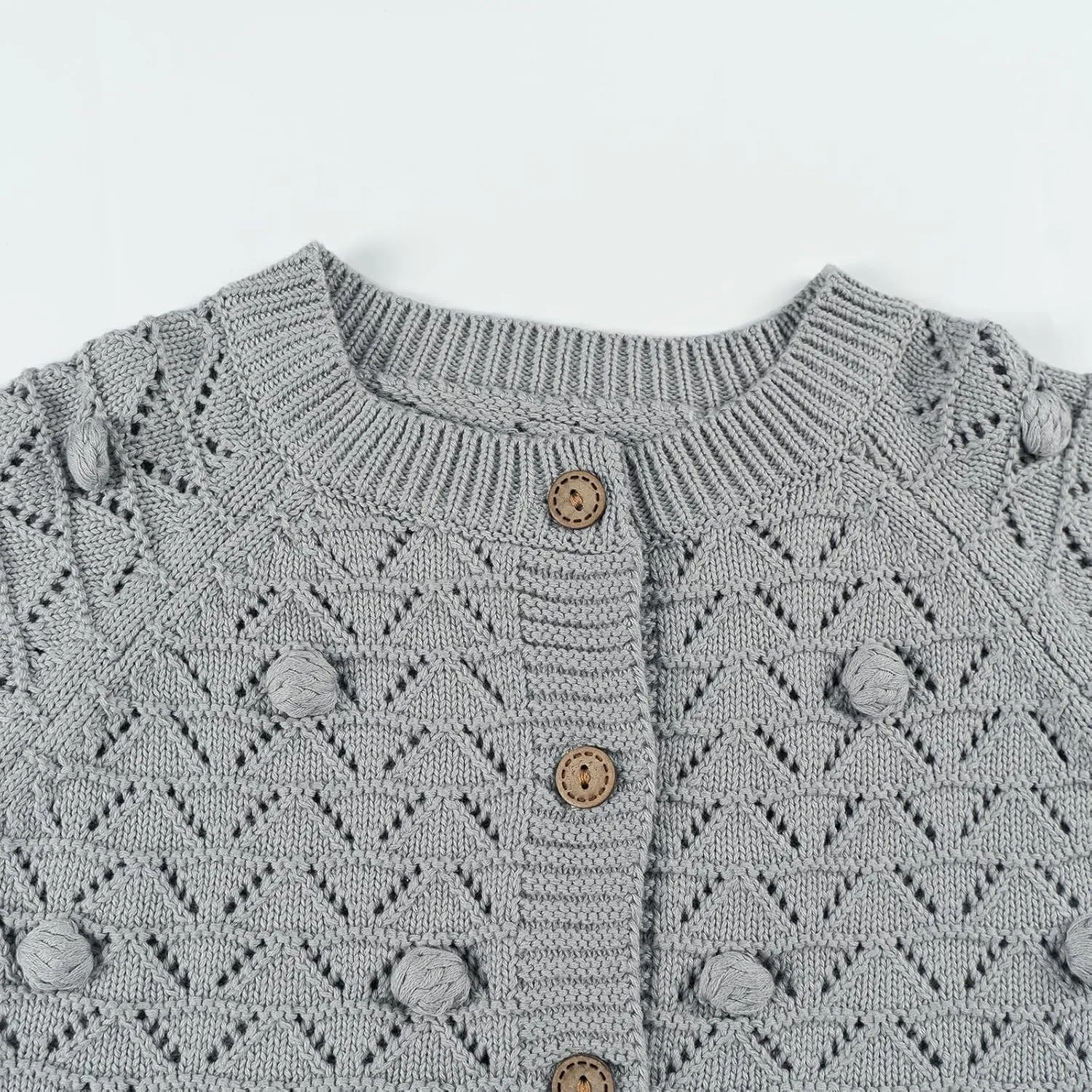 Rolanko Toddler Girls' Sweater Long Sleeve Open Front Button Down Knit Cardigan Kids Clothes 1-6 Years