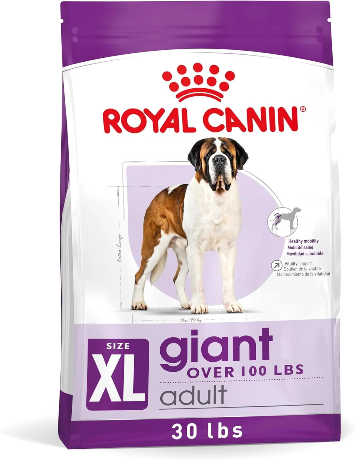 Royal Canin Size Health Nutrition Giant Adult Dog Food Dry, Extra-Large Dog Food Supports Bone and Joint Health, Digestive Health and a Healthy Heart, 30 lb Bag