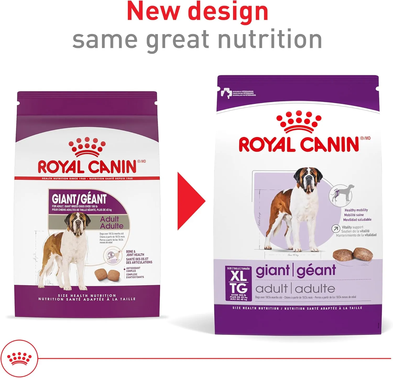 Royal Canin Size Health Nutrition Giant Adult Dog Food Dry, Extra-Large Dog Food Supports Bone and Joint Health, Digestive Health and a Healthy Heart, 30 lb Bag